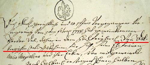 Gabsheim Urkunde 1778